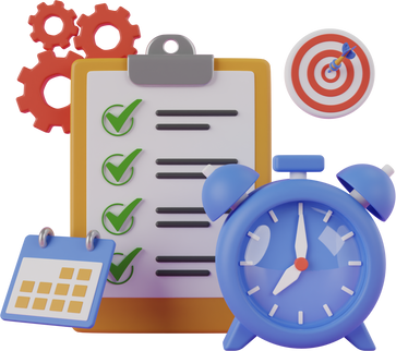 Time Management 3D Illustration