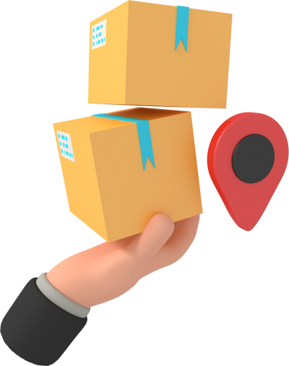 3d illustration of holding a package delivery box